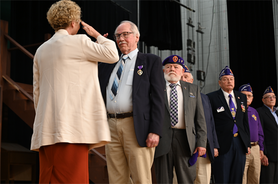 Rep Houlahan with Purple Heart Recipient